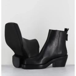 Online AGL Boots bikers courtes en cuir - MOTA DESERT NERO NOIR