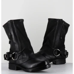 Best A.S.98 Boots bikers cuir double zip - 259214 NERO NOIR