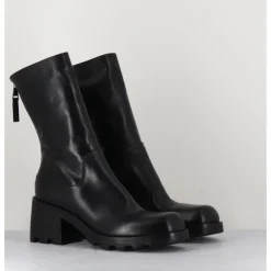 Best ELENA IACHI Boots bikers en cuir à bout carré - E3015 NERO NOIR