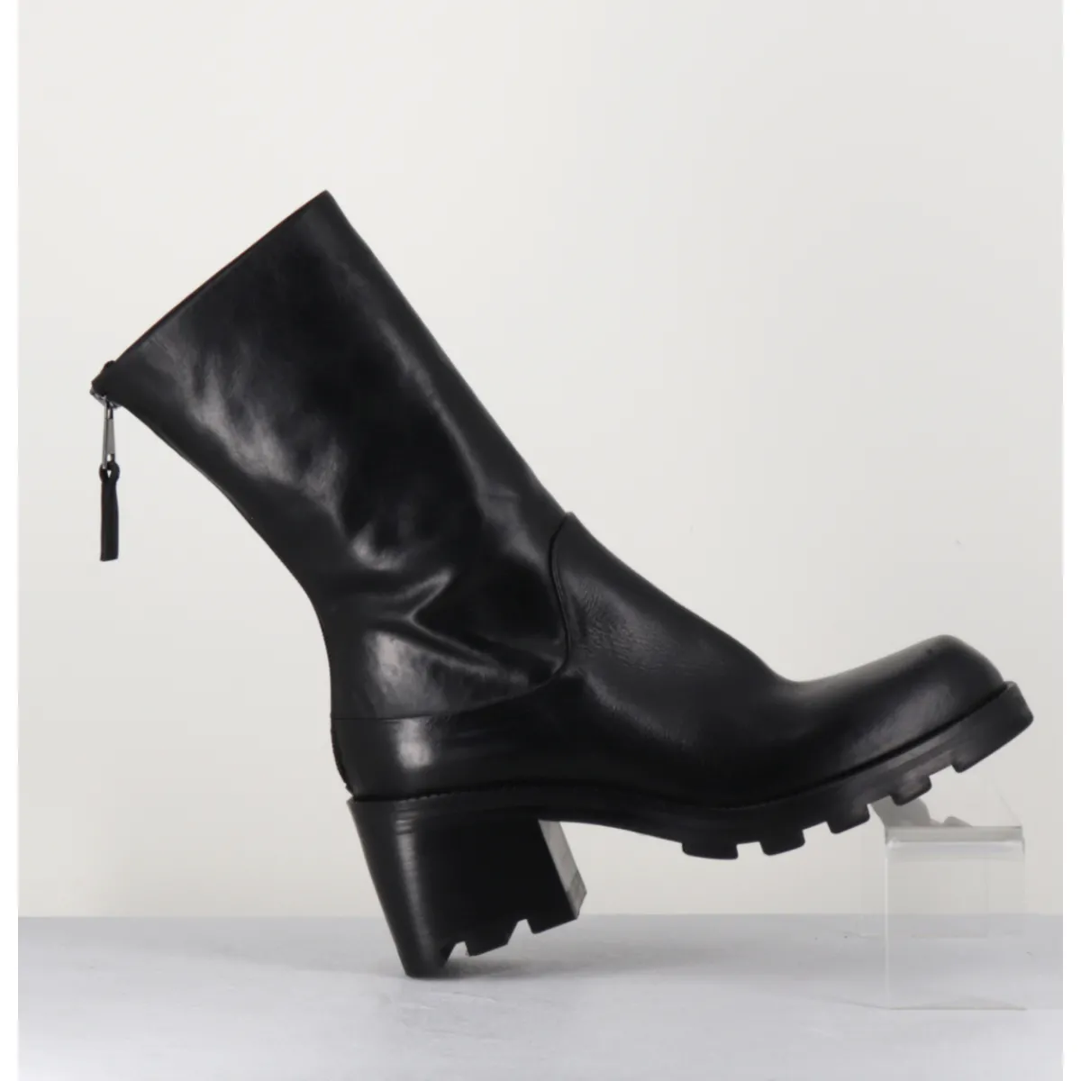 Best ELENA IACHI Boots bikers en cuir à bout carré - E3015 NERO NOIR