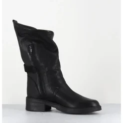 Discount GARRICE LAB Boots bikers plates en cuir asymétriques - RAGELI RAG NERO NOIR