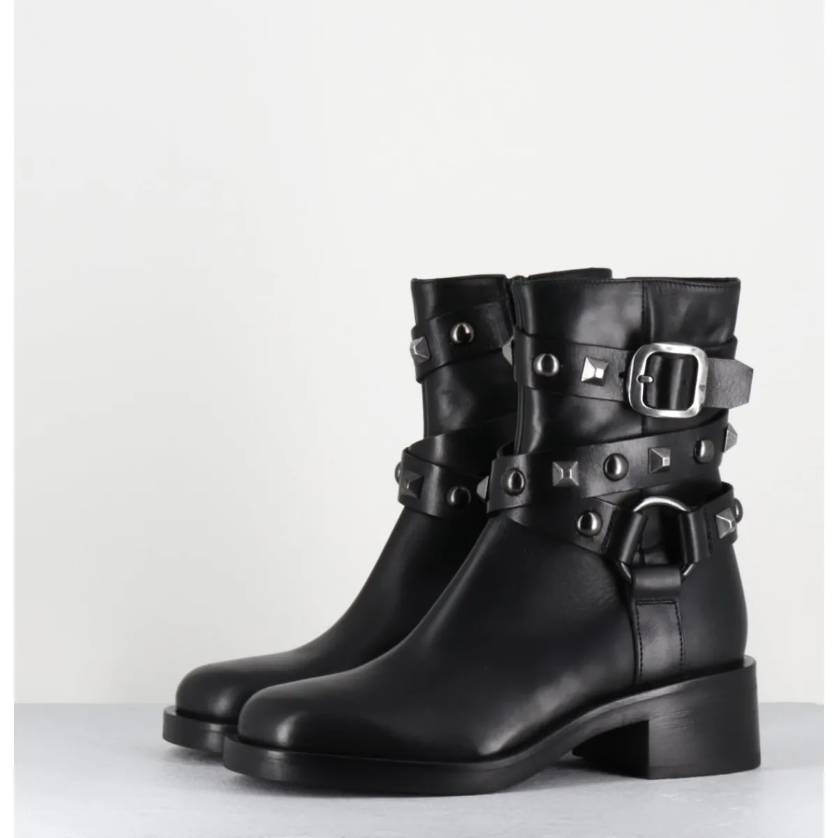 STRATEGIA Boots bikers tour de cheville clouté - A5459H24 TALCO NERO NOIR