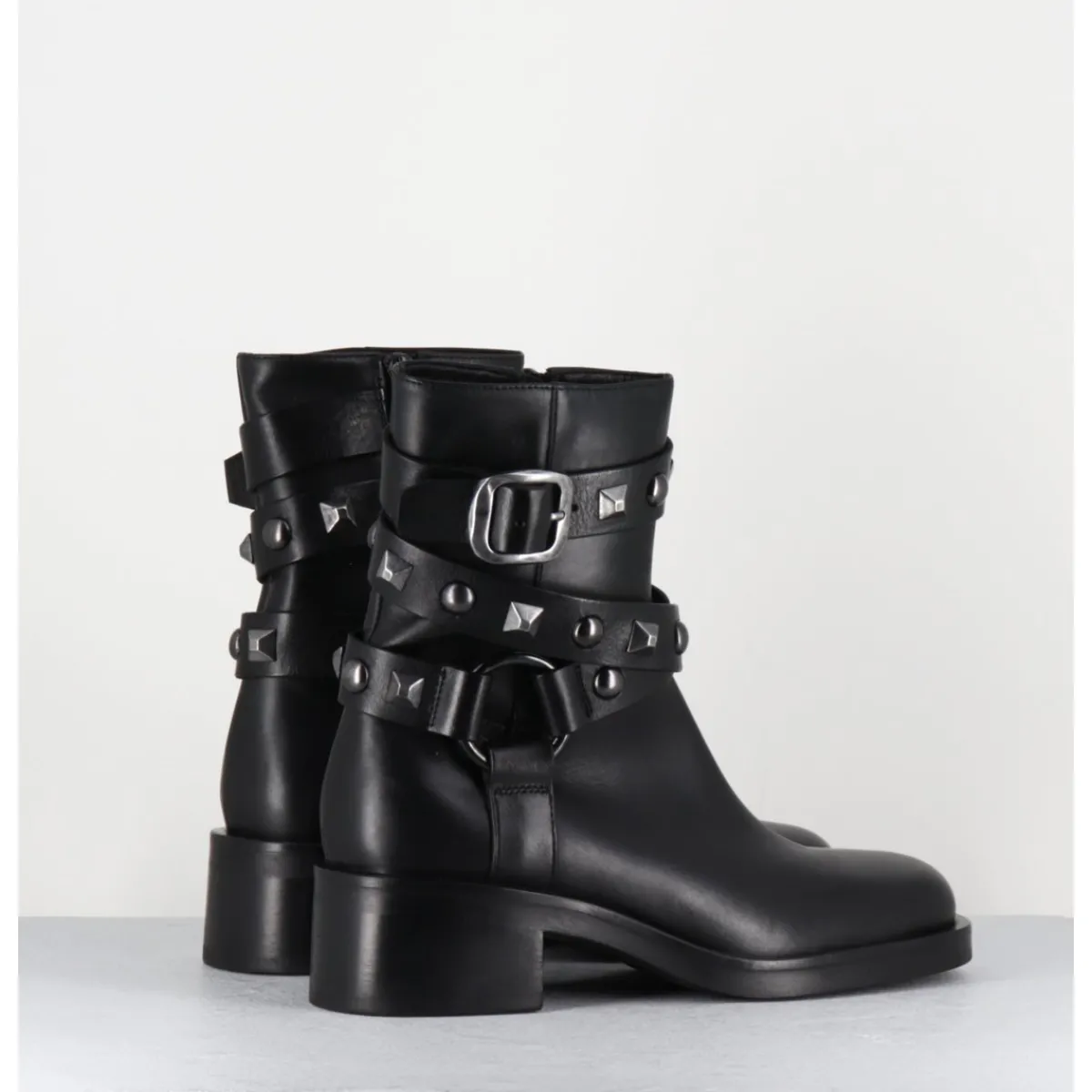 STRATEGIA Boots bikers tour de cheville clouté - A5459H24 TALCO NERO NOIR