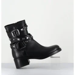 STRATEGIA Boots bikers tour de cheville clouté - A5459H24 TALCO NERO NOIR