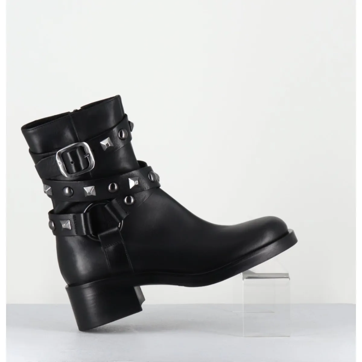 STRATEGIA Boots bikers tour de cheville clouté - A5459H24 TALCO NERO NOIR