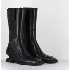 Hot MIISTA Boots bi-matière cuir talon destructuré - CORI BLACK BOOTS NOIR