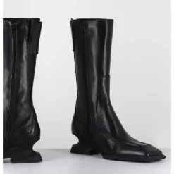 Hot MIISTA Boots bi-matière cuir talon destructuré - CORI BLACK BOOTS NOIR