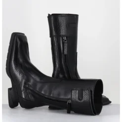 Hot MIISTA Boots bi-matière cuir talon destructuré - CORI BLACK BOOTS NOIR