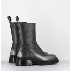 Online E8 BY MIISTA Boots bout carré argent brossé - YOLANDA BRUSH SILVER ANTHRACITE