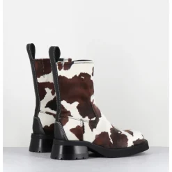 Clearance E8 BY MIISTA Boots bout carré imprimé vache - YOLANDA COW BOOTS