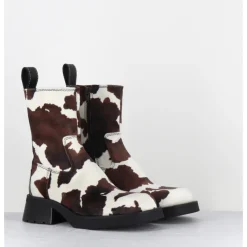Clearance E8 BY MIISTA Boots bout carré imprimé vache - YOLANDA COW BOOTS