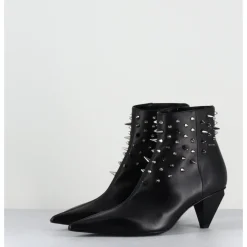 Outlet AGL Boots bout pointu en cuir à clous - KNIFE STUDS NERO NOIR