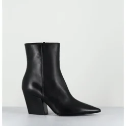 Discount GARRICE LAB Boots bout pointu en cuir talon biseauté - SWAN NAPPA NERO NOIR