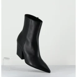 Discount GARRICE LAB Boots bout pointu en cuir talon biseauté - SWAN NAPPA NERO NOIR