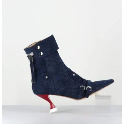 Discount STRATEGIA Boots bout pointu en jean & talon rouge - A5404 LOVELY NK JEANS