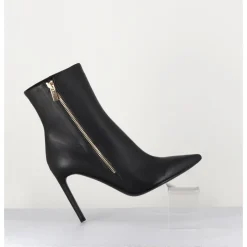 Hot DEL CARLO Boots bout pointu zip latéral - 11432 MERLOT NERO NOIR