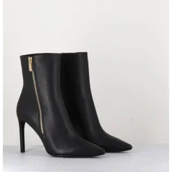 Hot DEL CARLO Boots bout pointu zip latéral - 11432 MERLOT NERO NOIR