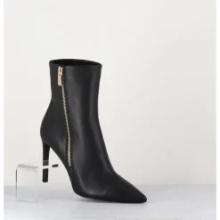 Hot DEL CARLO Boots bout pointu zip latéral - 11432 MERLOT NERO NOIR