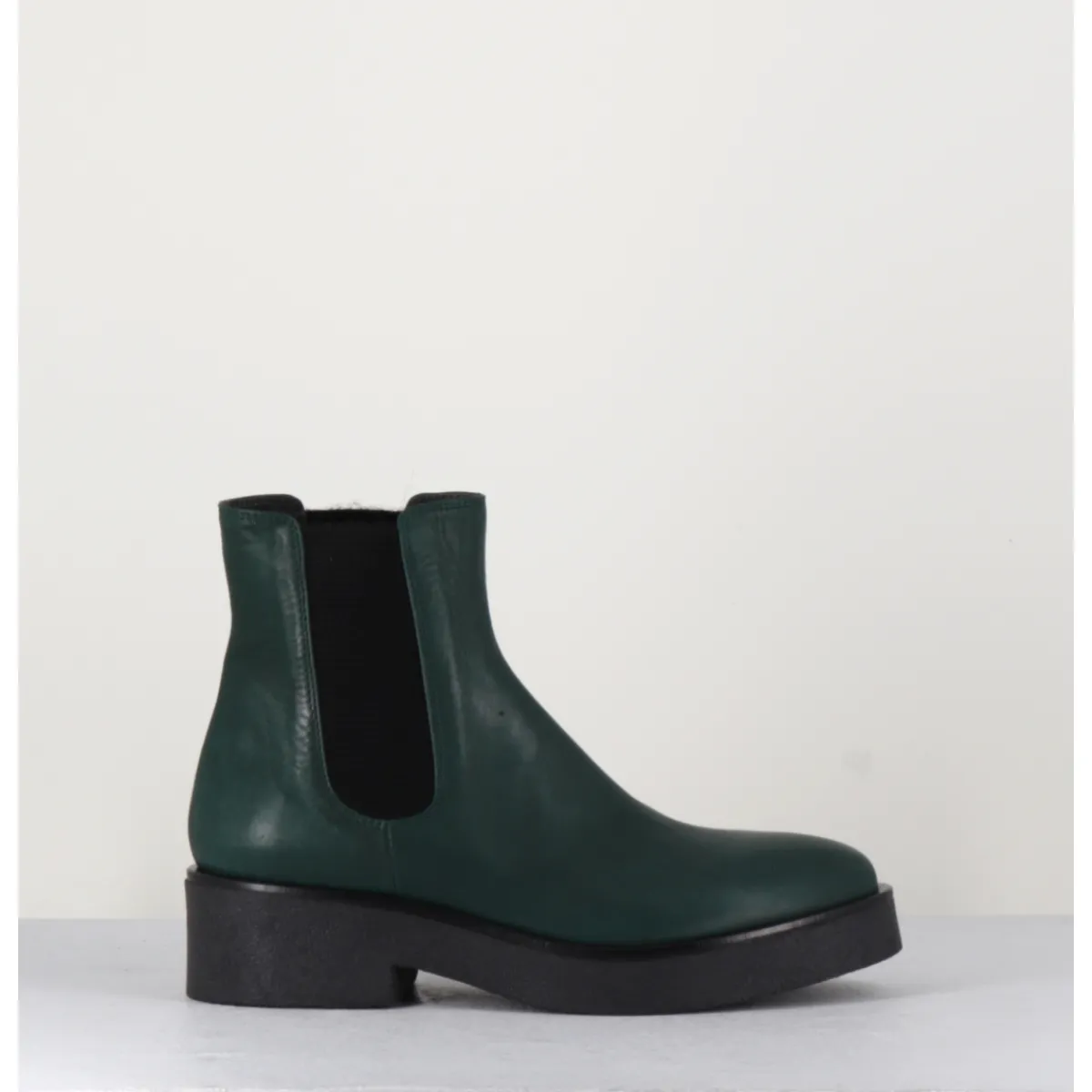 GARRICE LAB Boots chelsea en cuir - PERLA FORESTA VERT