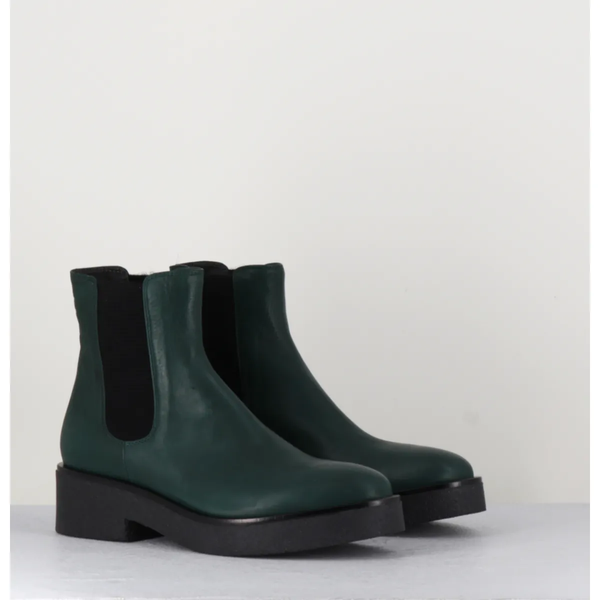 GARRICE LAB Boots chelsea en cuir - PERLA FORESTA VERT