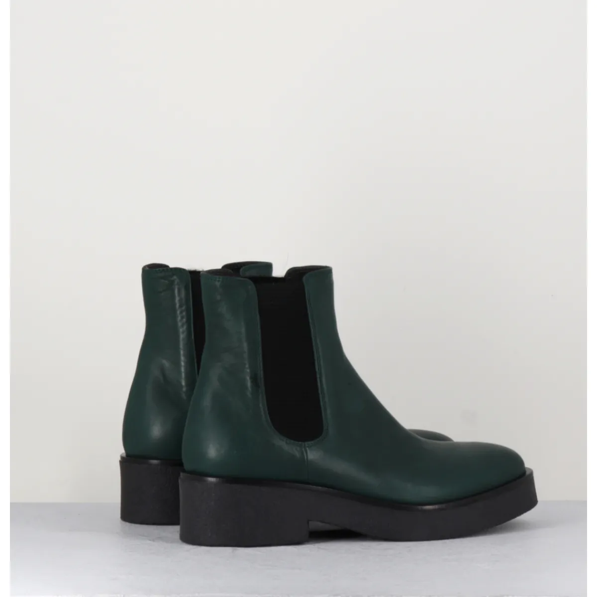 GARRICE LAB Boots chelsea en cuir - PERLA FORESTA VERT