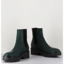 GARRICE LAB Boots chelsea en cuir - PERLA FORESTA VERT