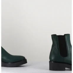 GARRICE LAB Boots chelsea en cuir - PERLA FORESTA VERT