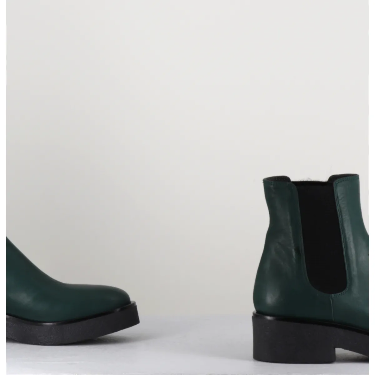 GARRICE LAB Boots chelsea en cuir - PERLA FORESTA VERT