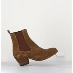 New OFFICINE CREATIVE Boots chelsea en daim esprit santiag - SHERRY 002 TOSCANO CAMEL
