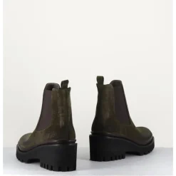 Best GARRICE LAB Boots chelsea en daim kaki & semelle micro - BRADI OIL MILITARE