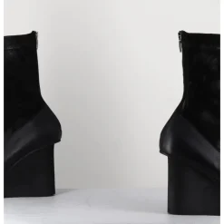 Online SORT AARHUS Boots compensées cuir & talon déstructuré - 3785 GAS NERO NOIR