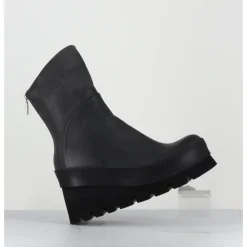 Clearance LOFINA Boots compensées déstructurée en cuir anthracite - 4562 GAS LONDRA GRIS
