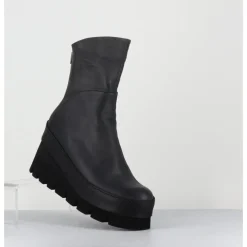 Clearance LOFINA Boots compensées déstructurée en cuir anthracite - 4562 GAS LONDRA GRIS