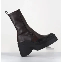 Discount E8 BY MIISTA Boots compensées en cuir stretch - DEANDRA BROWN BOOTS MARRON