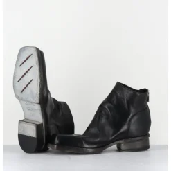 Clearance SHOTO Boots courtes en cuir lavé - 51617 HORSE WASHED NOIR