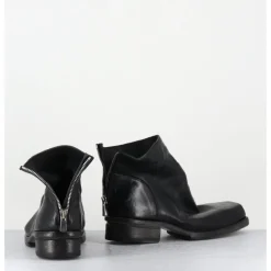 Clearance SHOTO Boots courtes en cuir lavé - 51617 HORSE WASHED NOIR