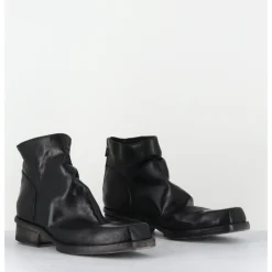 Clearance SHOTO Boots courtes en cuir lavé - 51617 HORSE WASHED NOIR