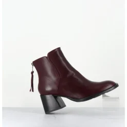 Hot MARA BINI Boots courtes en cuir souple x - W230427 SETA RUBINO BORDEAU