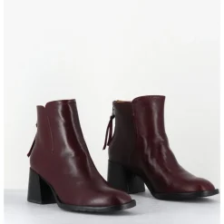Hot MARA BINI Boots courtes en cuir souple x - W230427 SETA RUBINO BORDEAU