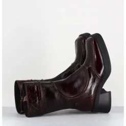 Clearance E8 BY MIISTA Boots cuir x surpiqûres 90's - MALENE BURGUNDY BOOTS BORDEAU