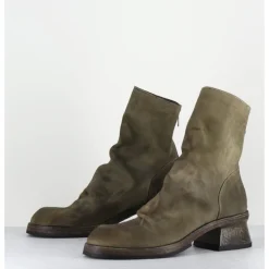 Online SHOTO Boots cuir gras kaki hand washed - 51759 PELUCHE CRUST