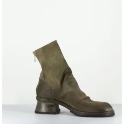 Online SHOTO Boots cuir gras kaki hand washed - 51759 PELUCHE CRUST