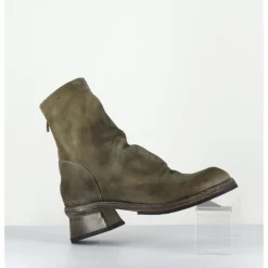 Online SHOTO Boots cuir gras kaki hand washed - 51759 PELUCHE CRUST