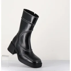 Sale E8 BY MIISTA Boots cuir surpiqûres 90's - MALENE BLACK ANKLE BOOTS NOIR