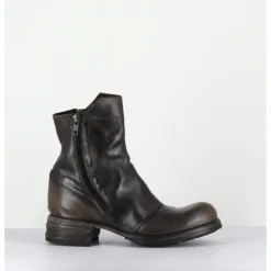 Sale SHOTO Boots doublie-zip en cuir usé - 50993 HORSE NAPPA MARRON