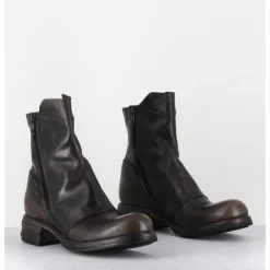 Sale SHOTO Boots doublie-zip en cuir usé - 50993 HORSE NAPPA MARRON