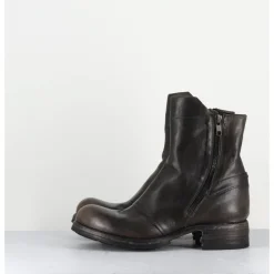 Sale SHOTO Boots doublie-zip en cuir usé - 50993 HORSE NAPPA MARRON