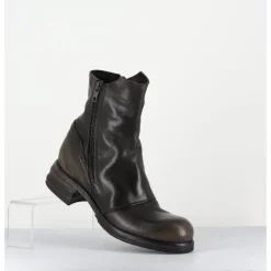 Sale SHOTO Boots doublie-zip en cuir usé - 50993 HORSE NAPPA MARRON