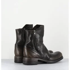 Sale SHOTO Boots doublie-zip en cuir usé - 50993 HORSE NAPPA MARRON