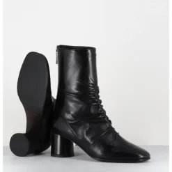 Online GARRICE LAB Boots en agneau plongé talon graphique - RAVENE NAPPA NERO NOIR